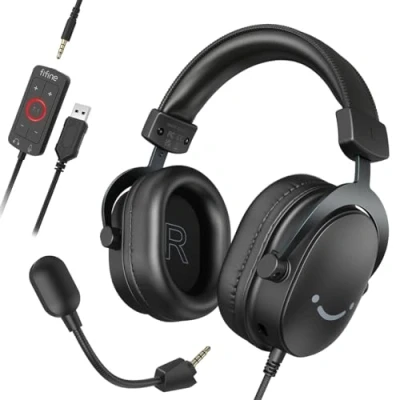 Immagine di FIFINE Cuffie Gaming con Microfono, Over Ear Cavo, USB per PC PS4 PS5 Xbox Switch, RGB Audio Surround 7.1 e Cuscinetti Auricolari