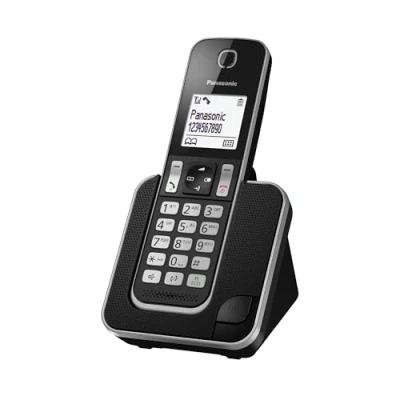 Immagine di Panasonic KX TGD310JTB Telefono Cordless Digitale, Unità Base e 1 Ricevitore, Display LCD Bianco, Vivavoce, ID Chiamante, Blocco Chiamate Indesiderate, Modalità Eco Plus, Sicurezza DECT, Nero