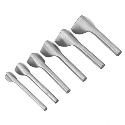 Immagine di 6pcs/set DIY Leather Carft V Shape punch Belt End cutter per la casa in pelle cucito (15 40 mm)