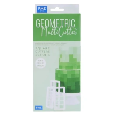 Immagine di PME Multicutter Geometrici per Cake Design Quadrati, Confezione da 3