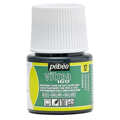 Immagine di PEBEO Vernice Trasparente per Vetro Vitrea 160C Verde Smeraldo 45 ML
