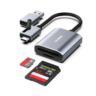 Immagine di BENFEI Lettore di schede memoria, USB Type C/USB a SD TF Card Reader Adapter