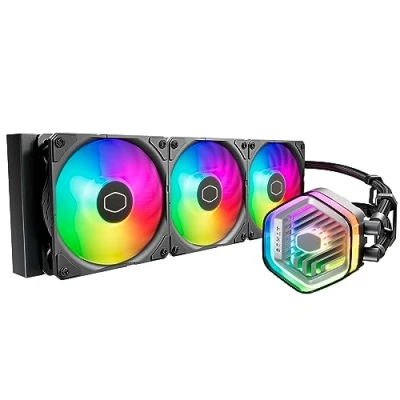 Immagine di Cooler Master MasterLiquid Atmos 360 Sistema Raffreddamento a Liquido Per CPU Nero ad Acqua AIO, Pompa Doppia Camera, Sickleflow 120 Edge, Staffe RGB, LGA1700 e AM5