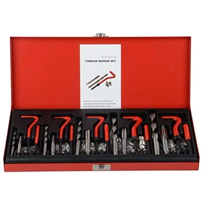 Immagine di DAYUAN 131 Pezzi Kit Riparazione Strumento Filettatura Interna, HSS Drill Helicoil Metrico M5 M6 M8 M10 M12