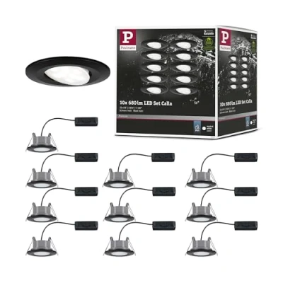 Immagine di Paulmann 92462 Lampada LED da incasso Kit 10 (monocolore) 60 W Nero (opaco)