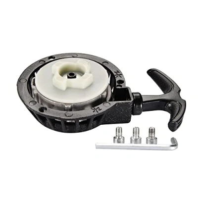 Immagine di GOOFIT Avviamento a Strappo Moto Cinese Alluminio sostituzione per 2 Tempi Universale Biciclette Ciclomotore e Scooter Pocket Pit Bike ATV Go Kart 1 Pezzo Nero