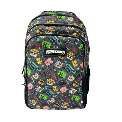 Immagine di Minecraft Zaino Scuola Pixel 25 DOPPIO COMPARTIMENTO ADATTABILE A CARRELLO Spallaccio imbottito Resistente, spazioso e organizzato 44 X 30 20 CM, multicolore, M, Casual