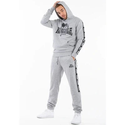 Immagine di Lonsdale Normale Passform Scousburgh Felpa con cappuccio, Uomo, Taglia: 3XL, Marl grey black white
