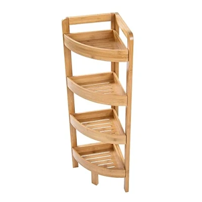 Immagine di AD.CON Scaffale da bagno in bambù, con 4 ripiani, legno, per il