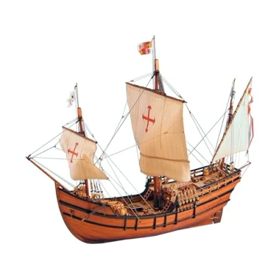 Immagine di Artesanía Latina Modellino di Nave in Legno Caravella Spagnola della Scoperta dell&#039;America, La Pinta Modello 22412, Scala 1:65 Modelli da Assemblare Livello Medio