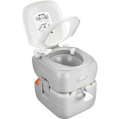 Immagine di SereneLife WC Toilette Portatile, Bagno Portatile per Esterni, da Campeggio e Escursioni, Viaggio, con Indicatore di Livello