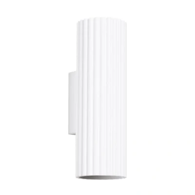 Immagine di SOLLUX LIGHTING Applique in carbonio, bianco, altezza 20 cm, alluminio, a 2 luci.