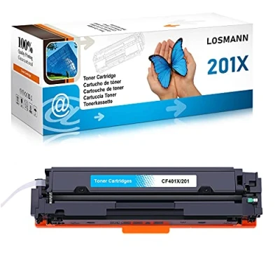 Immagine di LOSMANN Toner compatibile con HP 201X CF400X CF401X CF402X CF403X per Color LaserJet Pro M252dn M252dw M252n M270 Series M274dn M274n MFP M277c6 M277dw M277n (1x Ciano)