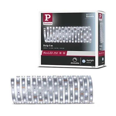 Immagine di Paulmann MaxLED Stripe Daylight 79859 Striscia LED con spina 5 m Bianco luce del giorno 1 pz.