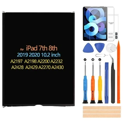 Immagine di ARSSLY LCD Schermo per iPad 10.2 2019 2020 Display 7th 8th A2197 A2200 A2198 A2232 A2428 A2429 A2270 A2430 Sostituzione Parti di Riparazione con Vetro Temperato (non touch digitizer)