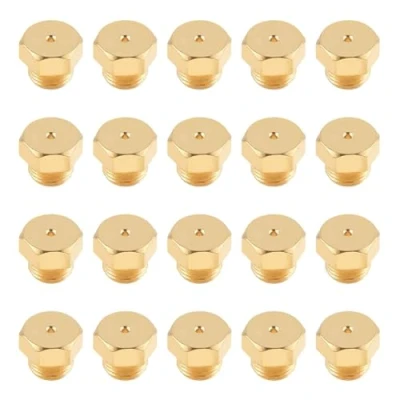 Immagine di gohantee 20 ugelli a getto in ottone M5 da 0,5 mm/0,68 mm, ricambi per tubi di gas naturale GPL propano, scaldabagno, parti bruciatori fai te