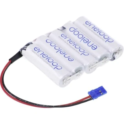 Immagine di Pacco batteria 5x Stilo (AA) Panasonic eneloop Reihe F1x5 Graupner con cavo, spina NiMH 6 V 1900 mAh