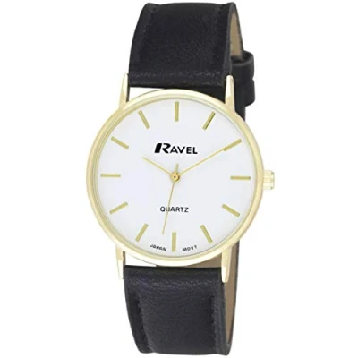 Immagine di Ravel Orologio classico unisex di uso quotidiano Quarzo analogico R0129.01.1 Colore oro/nero/Indice moderno
