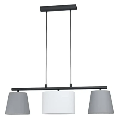 Immagine di Eglo Almeida 1 Lampada a Sospensione, in Acciaio, 75 W, Nero/Grigio/Bianco