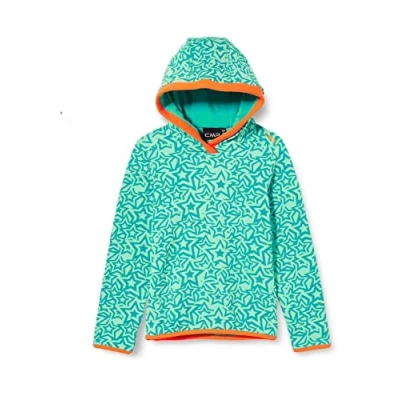Immagine di CMP Felpa in pile Stretch da bambini con cappuccio fisso, Acqua Emerald, 104