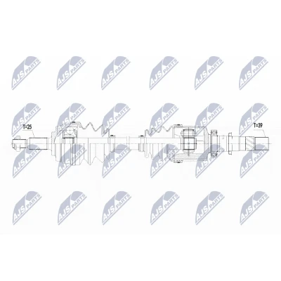Immagine di NTY NPW RE 101 Albero motore / Semiasse Assale anteriore Dx 953, 350 con supporto/cuscinetto RENAULT: MEGANE 3 Coupe