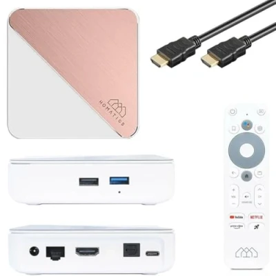 Immagine di Homatics Box R 4K Plus Android 11 TV Media Player (32GB Flash, Google, Netflix Dolby Vision &amp; Atmos, Disney+, Prime Video, UHD, AV1, 1Gbit, DTS, HDR10+, WiFi 6, Bluetooth 5.0, bianco)