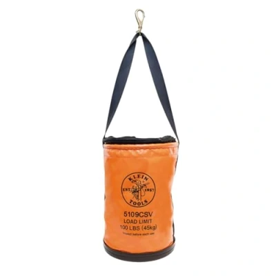 Immagine di KLEIN TOOLS Tool Bucket top, chiusura vinyl Lineman secchio con gancio girevole e web maniglia, 30,5 cm, 45,4 kilogram carico nominale portautensili 5109 CSV