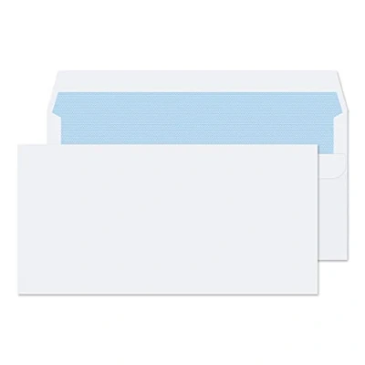 Immagine di Purely Everyday Buste formato DL, 110 x 220 mm, 100 g/mq, a portafoglio, con chiusura autoadesiva, colore: bianco (confezione da 500)