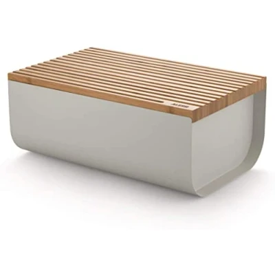 Immagine di Alessi Bread Bin with Chopping Board Mattina Warm Grey BG03 WG by Big Game