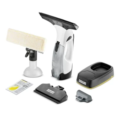 Immagine di Lavavetri Aspiragocce Kärcher WV 5 Plus N VERSIONE BIANCA per la Pulizia di Vetri, Piastrelle, Cabine Doccia, Piani a Induzione, Serbatoio 100ml, Autonomia batteria 35 min, Ampiezza Bocchette 28 17 cm