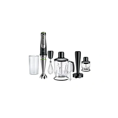 Immagine di Braun MultiQuick 9 MQ9147X Frullatore ad Immersione, Miniprimer Dotato di Frusta, Bicchiere, Tritatutto da 350ml, Tritaghiaccio 1,25L e Accessorio Pure&#039;, Potenza 1200W, Tecnologia Tedesca