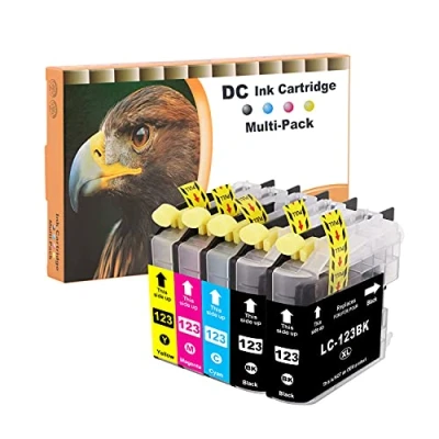 Immagine di D&amp;C 5x Cartuccia d&#039;inchiostro compatibile per Brother LC123 LC123XL DCP J132W J152W J552DW MFC J6520DW J4510DW J6920DW J4610DW J470DW J6720DW