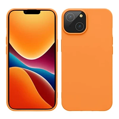 Immagine di kwmobile Custodia Compatibile con Apple iPhone 14 Cover Back Case per Caricatore Wireless Antiurto e Flessibile in Silicone TPU arancia fruttata