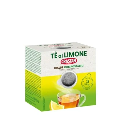 Immagine di Crastan, Astuccio da 18 Cialde ESE Compostabili di Tè al Limone, Compatibili con la Macchina Espresso