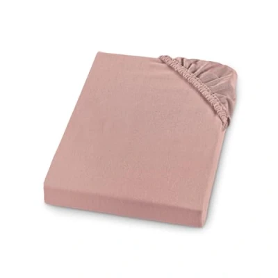 Immagine di sleepling Comfort lenzuolo con angoli in morbida flanella realizzato Germania 100% cotone per materassi fino a 23 cm di altezza, bordo elastico perimetrale, 120 x 200, rosa