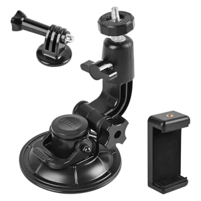 Immagine di ShipeeKin ventosa camera supporto car finestra Mount Stand sul cofano del parabrezza cruscotto compatibile con tutte le Gopro Heros, SJCAM, GeekPro, 4K e DSLR SLR fotocamera