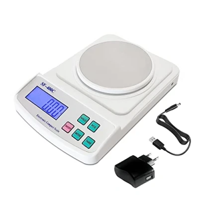 Immagine di Eosphorus Bilancia Analitica Digitale LCD 600g x 0,01g, per Laboratorio Scientifico, Da Cucina, Bilanciamento Accurato Pesare Grammi, Oncia, Incluso Cavo USB e Adattatore AC/DC