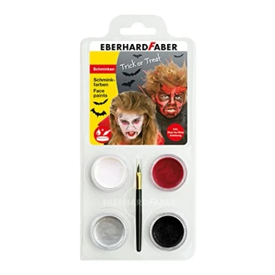 Immagine di Eberhard Faber 579028 Set da trucco per bambini Devil/Dracula, 4 colori il con pennello e istruzioni