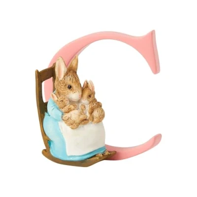 Immagine di Beatrix Potter Figurina Lettera C con coniglio e coniglietti