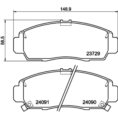 Immagine di HELLA 8DB 355 009 771 Kit pastiglie freno con segnalatore acustico usura HONDA: CIVIC 7 Hatchback, ACCORD Limousine, 8
