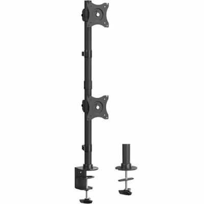 Immagine di VIVO STAND V002R Supporto da tavolo per doppio monitor con regolazione dell&#039;altezza e piastre VESA 2 schermi LCD Ultrawide fino a 34&quot;, Stacked Array,