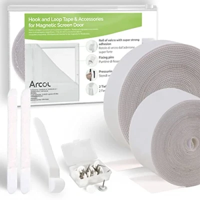 Immagine di Nastro Adesivo per Zanzariere Più Forte e Durevole Kit Completo Magnetiche Veltro SOLO PARTE MARCHIO/Parte Ruvida/Con Uncini (2,5 cm x 5,5 m, 4 1,5 Bianco)