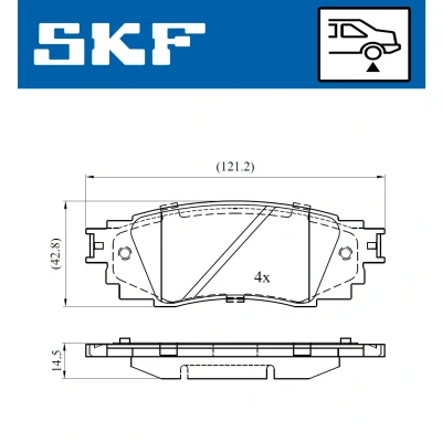 Immagine di SKF VKBP 90630 Kit pastiglie freno Non predisposto per contatto segnalazione usura TOYOTA: C HR, Corolla XII Station Wagon, Hatchback