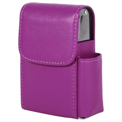 Immagine di Agatige Porta Sigarette, portasigarette in Pelle PU con Accendino per Donne e Uomini(Rosa Rossa)