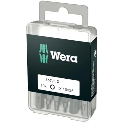 Immagine di Wera 867/1 Z DIY SiS 05072406001 Inserto Torx T 10 Acciaio per utensili legato, duro D 6.3 pz.