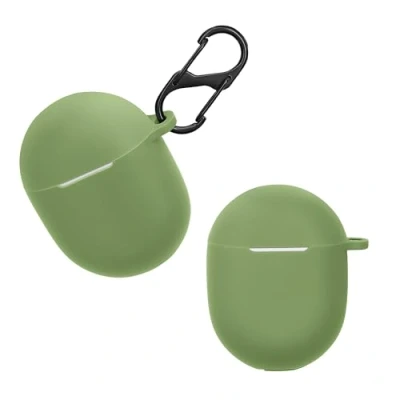 Immagine di kwmobile Custodia Silicone Cuffie Compatibile con Google Pixel Buds A Series Cover Porta Auricolari Moschettone Case verde caledon