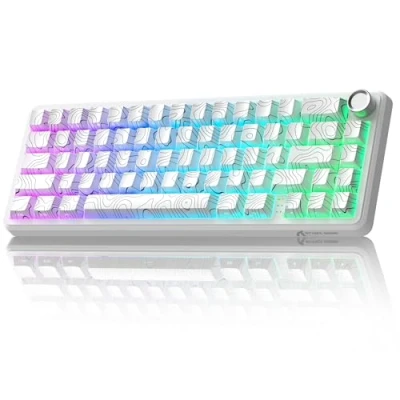 Immagine di ATTACK SHARK X65PRO HE Tastiera Rapid Trigger 8000Hz, Gaming Wireless RGB 60% con Precisione RT di 0,01mm, Switch Magnetici, Attuazione Regolabile, Snap Tap, per PC/Mac, Bianco