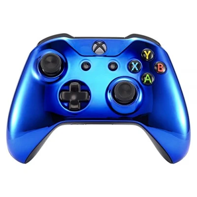 Immagine di eXtremeRate Cover Frontale per Xbox One S Controller,Custodia Copertura Scocca Ricambio X Joystick Model 1708 Blu Cromo