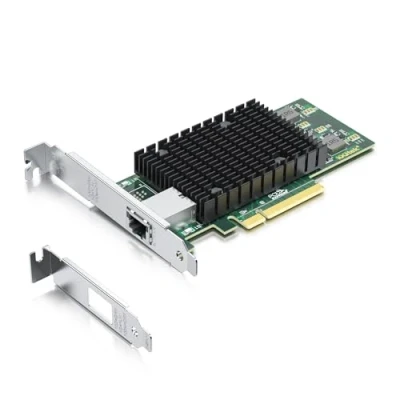Immagine di 10Gtek 10Gb PCI E NIC Scheda di Rete, Single Copper RJ45 Port, Intel X540 BT1 Controller, Express Ethernet LAN Adapter Support Windows Server/Windows/Linux/ESX, Compare to T1