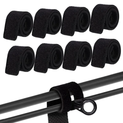 Immagine di Cinghie per Canna Da Pesca Cintura Elastica Fascette Canne Regolabile Attrezzatura Accessori Il Fissaggio Della 8 Pezzi